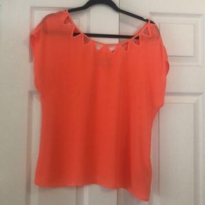 Orange banana republic blouse with triangle cutout